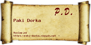 Paki Dorka névjegykártya